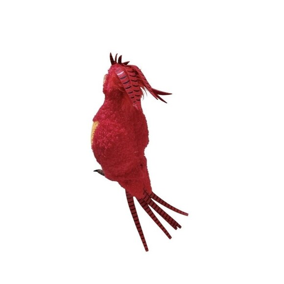 Harry Potter Fawkes Phoenix Plush Red Bird Felt Tail Crest Noble Collection 17” - Picture 4 of 12